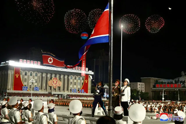 This picture taken on October 10, 2020 and released from North Korea's official Korean Central News Agency (KCNA) on October 11, 2020 shows the military parade during a ceremony to mark the 75th anniversary of the Workers' Party of Korea at Kim Il-sung Square of Pyongyang. (Photo by KCNA via KNS/AFP Photo)