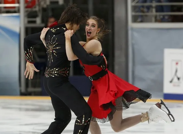 Figure Skating, ISU Grand Prix Rostelecom Cup 2016/2017, Ice Dance Free Dance, Moscow, Russia on November 4, 2016. Elliana Pogrebinsky and Alex Benoit of the U.S. compete. (Photo by Grigory Dukor/Reuters)