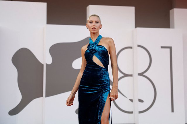 English model and actress Iris Law poses on the red carpet during arrivals for the screening of the movie “Joker: Folie a Deux”, in competition, at the 81st Venice Film Festival, Venice, Italy, on September 4, 2024. (Photo by Louisa Gouliamaki/Reuters)