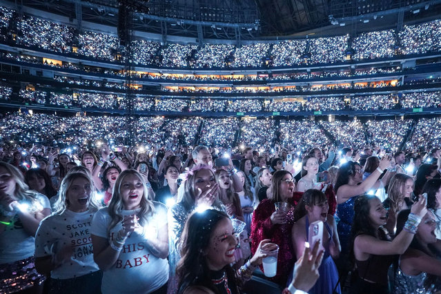 Fans react during the opening of Taylor Swift's performance during the opening show of the Toronto dates for The Eras Tour, on Thursday, November 14, 2024. (Photo by Canadian Press/Rex Features/Shutterstock)