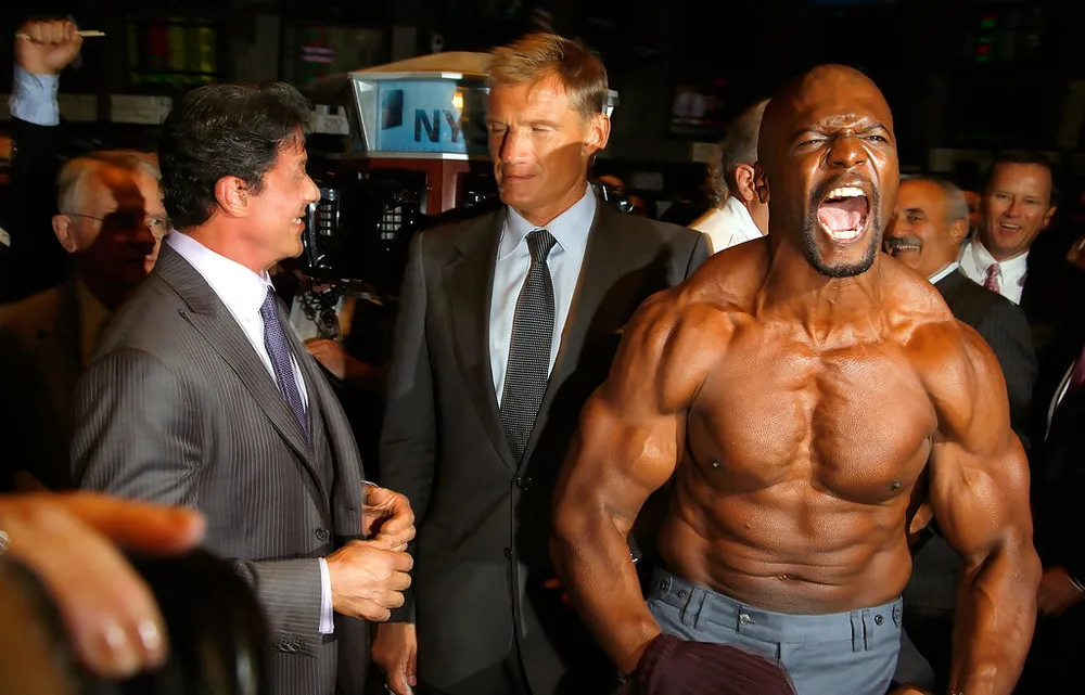 Terry Crews Rips off his Shirt for New York Stock Exchange