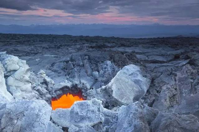 The underground entrance to the volcano resembles a scene from the latest Hobbit movie. (Photo by Denis Budkov/Caters News)