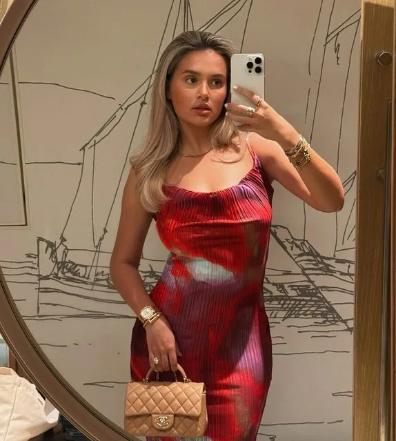 English social media influencer Molly-Mae Hague looked stunning as she glammed up for a date night in Dubai with fiancé Tommy Fury early January 2024. (Photo by Instagram)