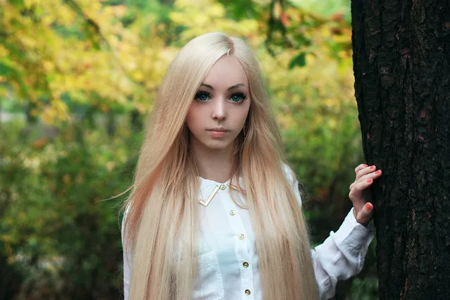 Alina Kovaleskaya is a real life, doll-like 21-year-old from Odessa, Ukraine (the same city as real-life Barbie Valeria Lukyanova). (Photo by Aleksey Solodunov/Barcroft Media)