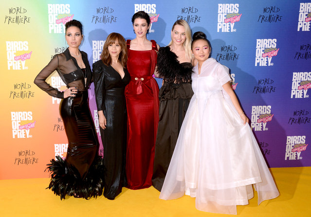 Jurnee Smollett-Bell, Rosie Perez, Mary Elizabeth Winstead, Margot Robbie and Ella Jay Brasco attend the “Birds of Prey: And the Fantabulous Emancipation Of One Harley Quinn” World Premiere at the BFI IMAX on January 29, 2020 in London, England. (Photo by Dave J. Hogan/Getty Images)