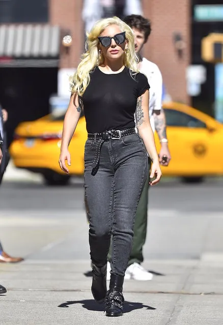 Lady Gaga is seen leaving a radio station in Tribeca  on August 17, 2016 in New York City. (Photo by Alo Ceballos/GC Images)