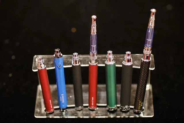 Electronic vaporizers for use with cannabidiol (CBD)-rich hemp oil are displayed during the International Cannabis Association Convention in New York, October 12, 2014. (Photo by Eduardo Munoz/Reuters)