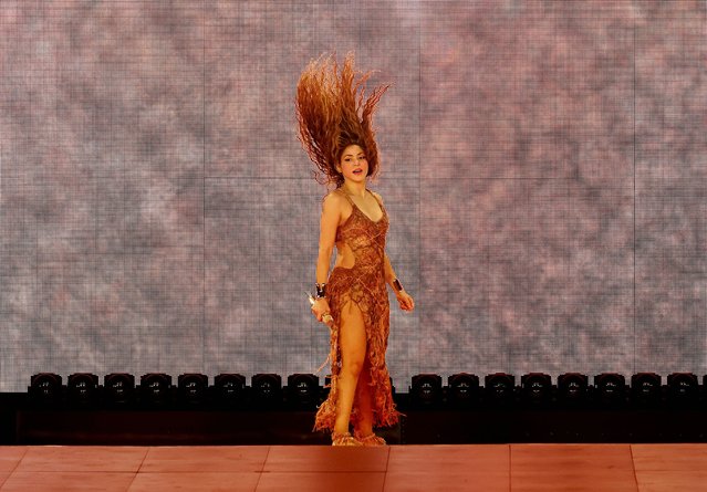 Colombian singer-songwriter Shakira performs onstage during Shakira: Las Mujeres Ya No Lloran World Tour – Los Angeles at SoFi Stadium on August 04, 2025 in Inglewood, California. (Photo by Kevin Mazur/Getty Images for Live Nation)