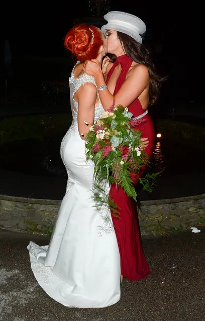 UK Ex On The Beach star Charlotte Dawson at her friends wedding at Broadoaks Country House Hotel in Windermere in The Lake District, England on October 14, 2016. (Photo by Jon Baxter/iCelebTV)