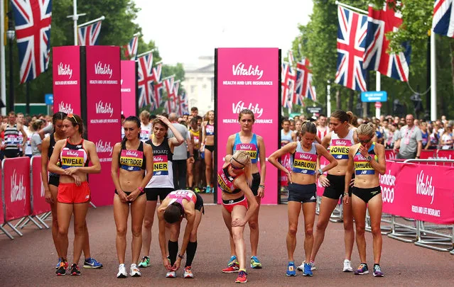Women elite athletes wait at the start line during the Vitality London 10,000 on May 28, 2018 in London, England. (Photo by Jack Thomas/Getty Images)