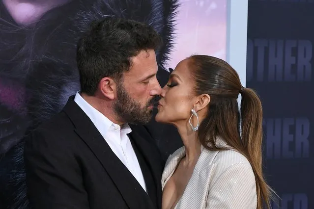 US actress/singer Jennifer Lopez and US actor Ben Affleck arrive for the premiere of “The Mother” at the Westwood Regency Village Theater in Los Angeles, California, on May 10, 2023. (Photo by Axelle/Bauer-Griffin/FilmMagic)