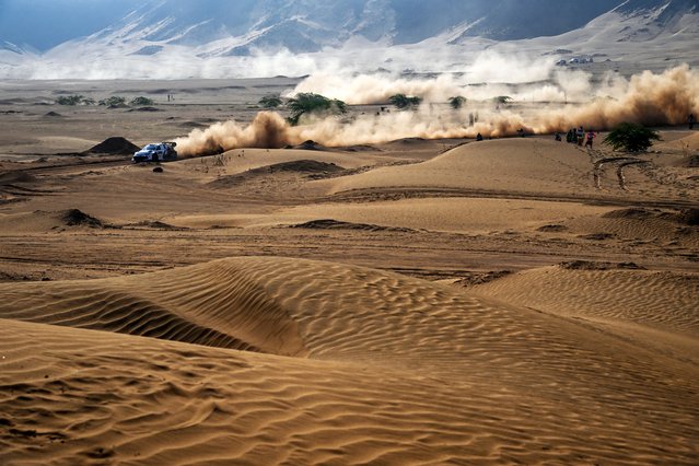 Sami Pajari of Finland and Marko Salminen of Finland compete with their Toyota Gazoo Racing WRT Toyota GR Yaris Rally1 during Day 3 of WRC Rally Saudi Arabia, Round 13 of the 2025 FIA World Rally Championship on November 28, 2025 in Jeddah, Saudi Arabia. (Photo by Massimo Bettiol/Getty Images)