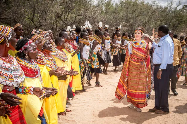 Danish Crown Princess Mary meets with women from the local society at the Kalama Conservancy in Kalama, Kenya, November 27, 2018. (Photo by Mads Claus Rasmussen/Ritzau Scanpix via Reuters)