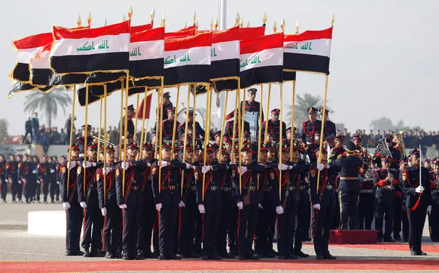 Soldiers take part in their graduation ceremony during Iraqi Army Day anniversary celebrations in Baghdad, Iraq, January 6, 2017. (Photo by Khalid al Mousily/Reuters)