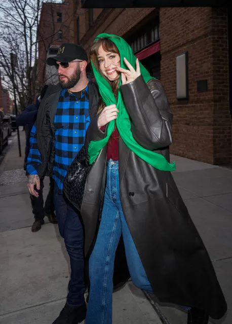 American actress Dakota Johnson is seen on January 22, 2024 in New York City. (Photo by Gotham/GC Images)