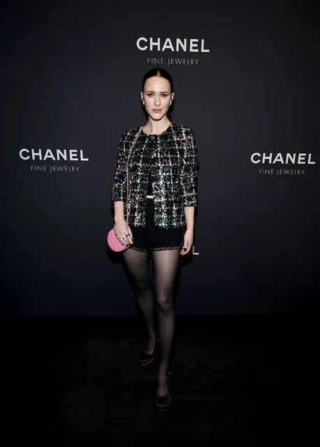 American actress Rachel Brosnahan, wearing CHANEL, attends the CHANEL Dinner to celebrate the Watches & Fine Jewelry Fifth Avenue Flagship Boutique Opening on February 07, 2024 in New York City. (Photo by Jamie McCarthy/WireImage)