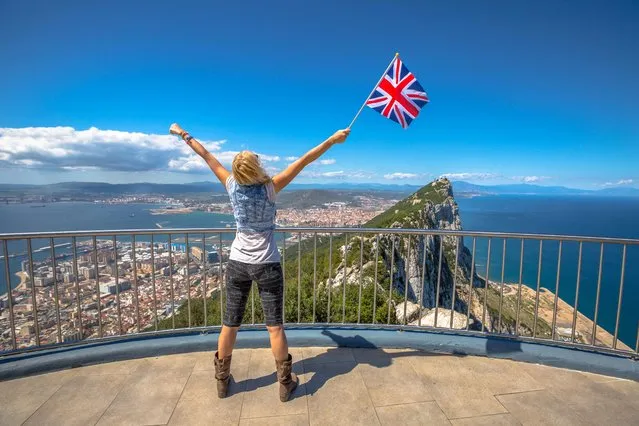 British tourists enjoy at Gibraltar. (Photo by Benny Marty/Alamy Stock Photo)