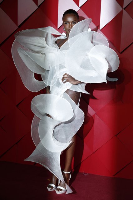 British model Leomie Anderson poses on the red carpet upon arrival at The 2024 Fashion Awards at the Royal Albert Hall in London on December 2, 2024. (Photo by Benjamin Cremel/AFP Photo)