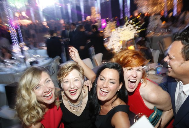 Cara Hannah, Inga Thrasher, Jodi Mancuso, Jennifer Serio, and Joe Whitmeyer attend the Governors Ball for the Television Academy's Creative Arts Emmy Awards at Microsoft Theater on Saturday, September 12, 2015, in Los Angeles. (Photo by Colin Young-Wolff/Invision for the Television Academy/AP Images)