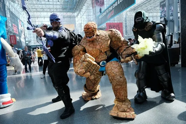 Participants at the annual Comic Con gathering attend the opening day on October 06, 2022 in New York City. The four-day event, which begins Thursday morning at the Jacob K. Javits Convention Center in Manhattan, is expected to attract over 200,000 comic, fantasy and pop culture fans from across the country and world. (Photo by Spencer Platt/Getty Images)