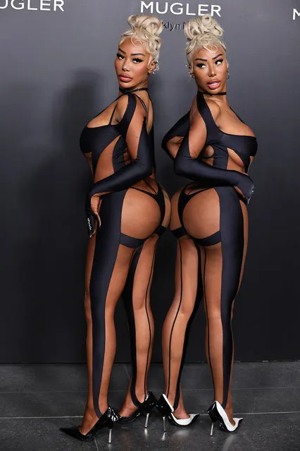 American models Shannon and Shannade Clermont, (aka the Clermont Twins), attend the Thierry Mugler: Couturissime Exhibition Opening Night at Brooklyn Museum on November 15, 2022 in New York City. (Photo by Theo Wargo/Getty Images)