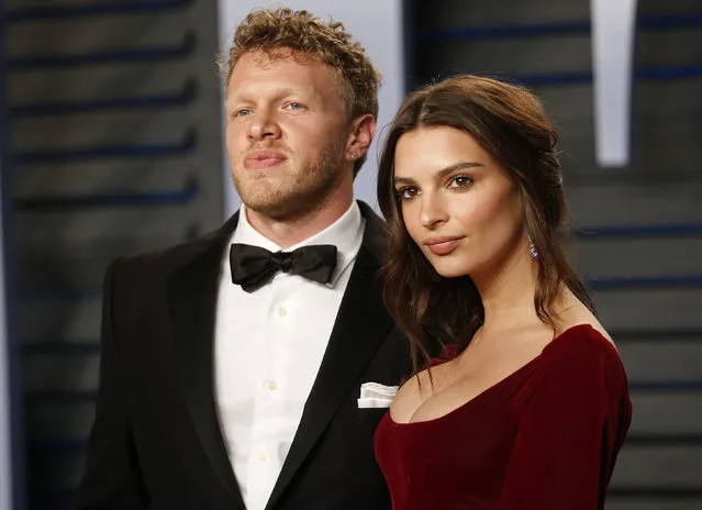 Emily Ratajkowski and new husband Sebastian Bear-McClard attend the 2018 Vanity Fair Oscar Party hosted by Radhika Jones at the Wallis Annenberg Center for the Performing Arts on March 4, 2018 in Beverly Hills, California. (Photo by Danny Moloshok/Reuters)