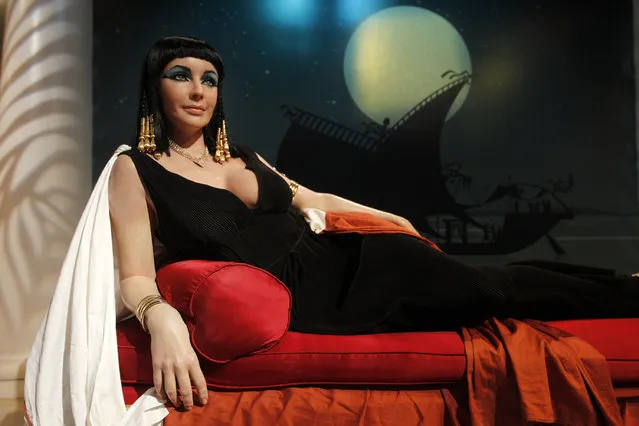 The wax figure of actress Elizabeth Taylor in her role as “Cleopatra” is pictured at Madame Tussauds Hollywood in Hollywood, March 23, 2011. (Photo by Fred Prouser/Reuters)