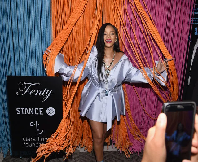 Rihanna makes an appearance at Stance for the Clara Lionel Foundation on June 6, 2018 in New York City. (Photo by Dimitrios Kambouris/Getty Images for Stance)