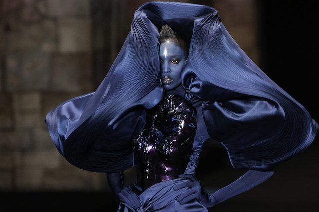 A model presents a creation for Gaurav Gupta during the Women's Haute-Couture Spring/Summer 2025 Fashion Week, in Paris on January 29, 2025. (Photo by Thibaud Moritz/AFP Photo)