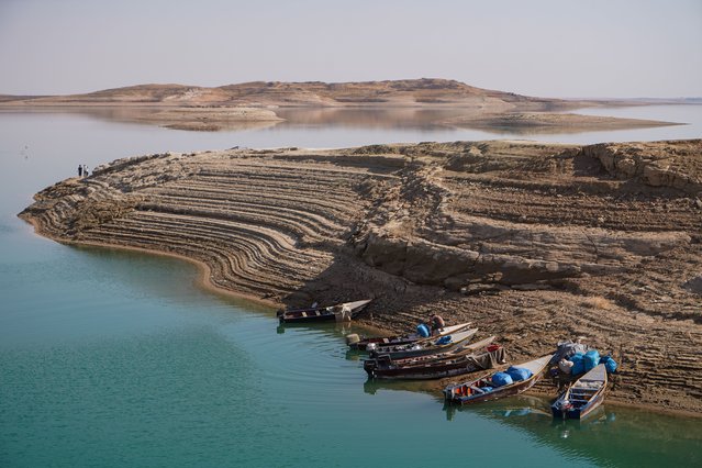 A view of the Mosul Dam, which was built on a loose ground eroded by water, in Mosul, Iraq on September 21, 2023. The dam has been maintained since 1985 however due to floods happened following the Storm Daniel in Libya, there is an allegedly risk of collapsing the Mosul Dam. (Photo by Ismael Adnan Yaqoob/Anadolu Agency via Getty Images)