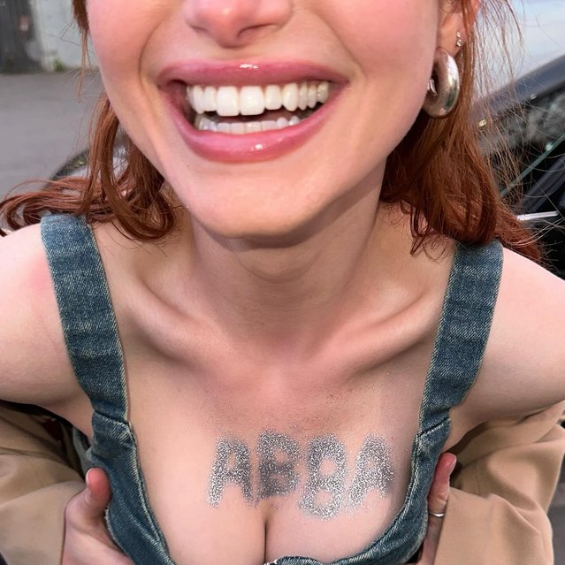 American actress and social media personality Madelaine Petsch in the last decade of April 2024 has the “best night” of her life at an ABBA performance. (Photo by madelame/Instagram)