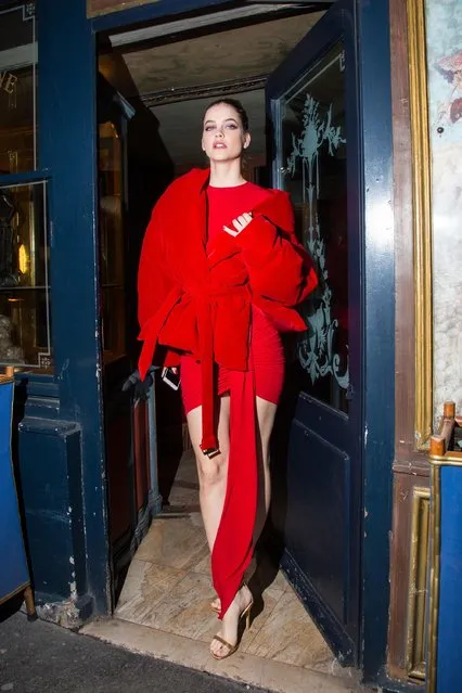 Model Barbara Palvin arrives to attend the “V Magazine” dinner at Laperouse restaurant on March 7, 2017 in Paris, France. (Photo by FameFlynet)