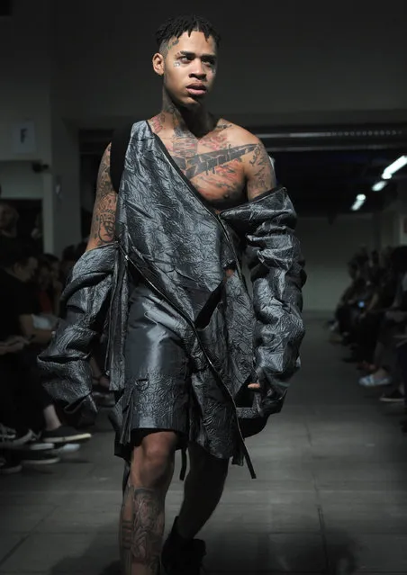 The Hood by Air Spring 2016 collection is modeled during Fashion Week, Sunday, September 13, 2015, in New York. (Photo by Diane Bondareff/AP Photo)