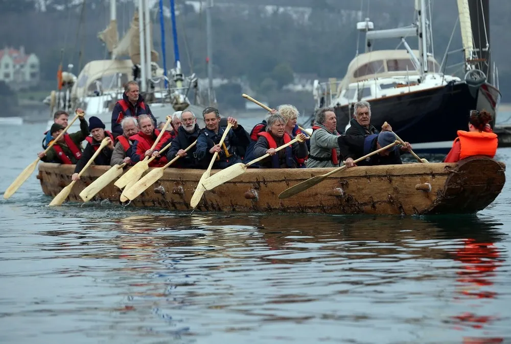 The National Maritime Museum Cornwall Launch a Recreation of a Bronze Age Boat