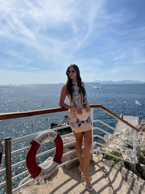 Canadian actress Nina Dobrev takes in the sea view at Hôtel du Cap-Eden-Roc, France in the last decade of October 2025. (Photo by nina/Instagram)