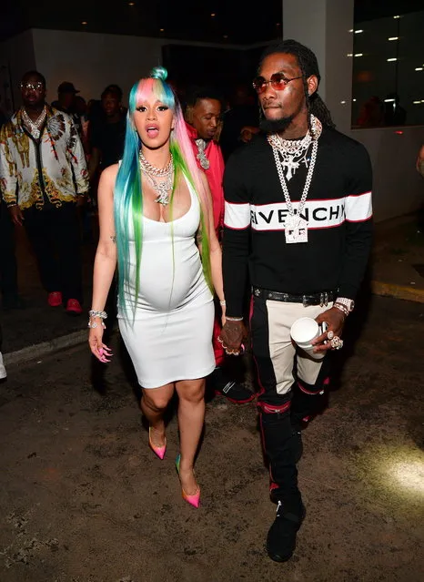 Cardi B and Offset of The Group Migos attend a Birthday Celebration for Pierre “Pee” Thomas at Gold Room on June 7, 2018 in Atlanta, Georgia. (Photo by Prince Williams/WireImage)