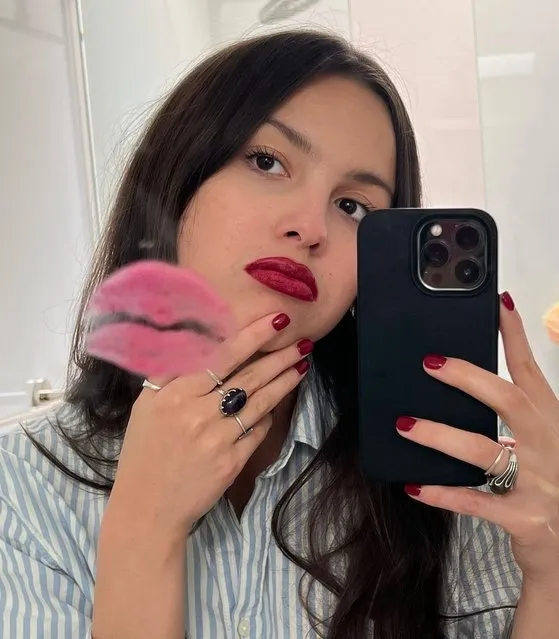 American singer-songwriter Olivia Rodrigo in the second decade of June 2023 wears a bold lip. (Photo by oliviarodrigo/Instagram)