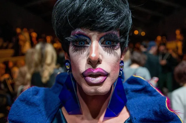 Drag queen Ruda Puda during the Odeur Fall/Winter 2016/2017 fashion show at the Mercedes-Benz Fashion Week in Berlin, Germany on January 19, 2016. (Photo by Kay Nietfeld/DPA via ZUMA Press)