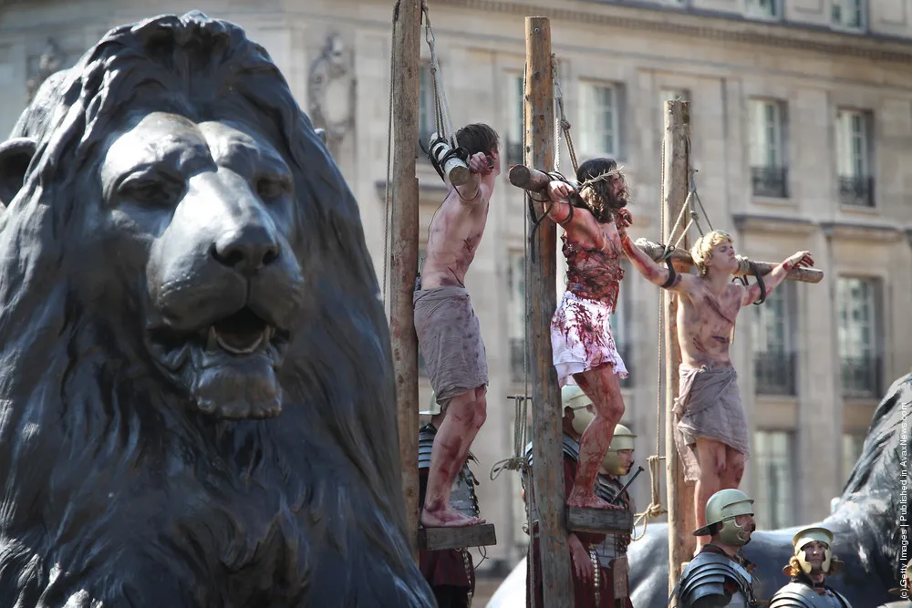 Actors Perform The Easter Passion Of Jesus In Trafalgar Square