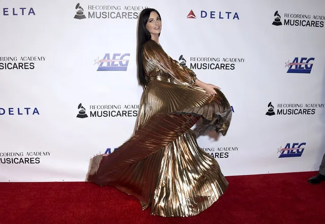 Kacey Musgraves arrives at MusiCares Person of the Year honoring Dolly Parton on Friday, February 8, 2018, at the Los Angeles Convention Center. (Photo by Jordan Strauss/Invision/AP Photo)