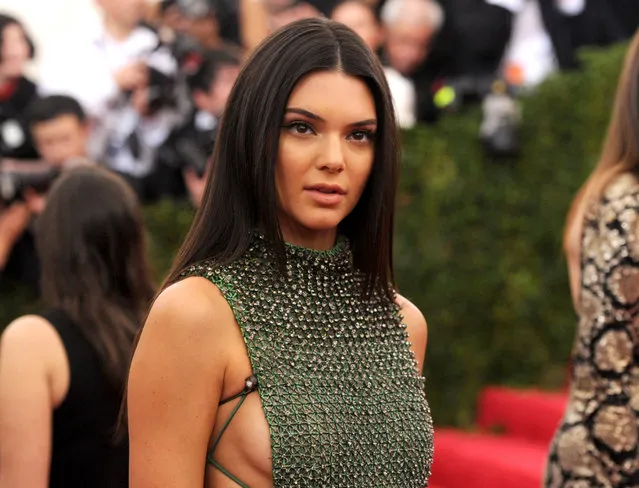 Kendall Jenner arrives at The Metropolitan Museum of Art's Costume Institute benefit gala celebrating “China: Through the Looking Glass” on Monday, May 4, 2015, in New York. (Photo by Evan Agostini/Invision/AP Photo)