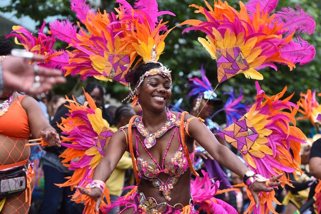 Leeds West Indian Carnival returns to Leeds city centre on September 16, 2023, which formed part of its parade route until the 1980s, for an all-day pop-up performance organised by Leeds-based East Street Arts for Heritage Open Day. (Photo by Guzelian)