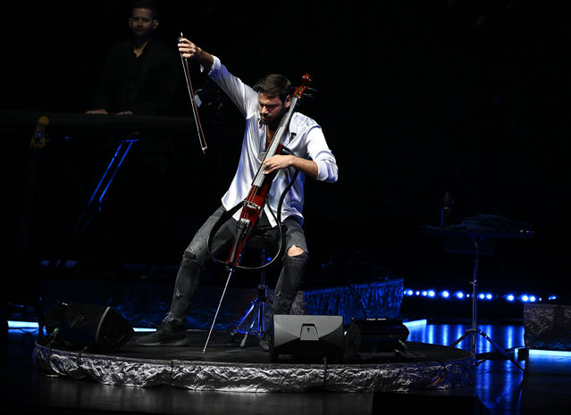 Croatian cellist HAUSER performs during The Rebel With a Cello Tour at Hard Rock Live held at the Seminole Hard Rock Hotel & Casino, Hollywood, Florida, USA on May 31, 2024. (Photo by Larry Marano/Rex Features/Shutterstock)