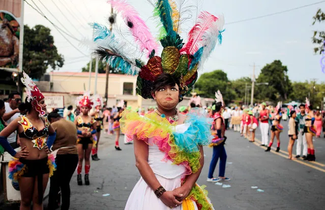 A reveller takes part in an annual carnival called “Alegria por la Vida” (Joy for life) in Managua, Nicaragua May 7, 2016. (Photo by Oswaldo Rivas/Reuters)