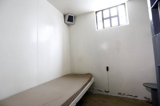 A view of drug lord Joaquin “El Chapo” Guzman's cell inside the Altiplano Federal Penitentiary, where he escaped from, in Almoloya de Juarez, on the outskirts of Mexico City, July 15, 2015. (Photo by Edgard Garrido/Reuters)