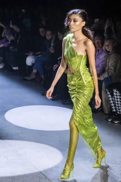 The Christian Cowan collection is modeled at Spring Studios during NYFW Fall/Winter 2020, Tuesday, February 11, 2020, in New York. (Photo by Charles Sykes/Invision/AP Photo)