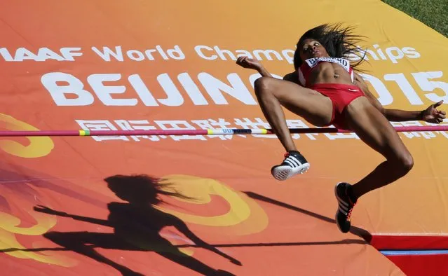 Erica Bougard of the U.S. competes in the high jump event of the women's heptathlon during the 15th IAAF World Championships at the National Stadium in Beijing, China, August 22, 2015. (Photo by Fabrizio Bensch/Reuters)