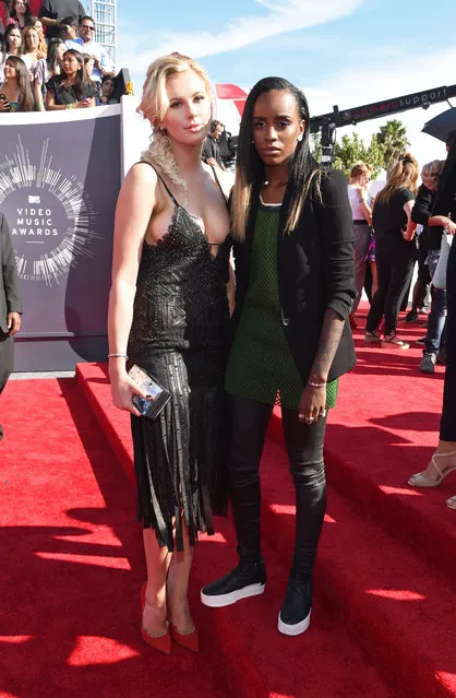 Model Ireland Baldwin (L) and rapper Angel Haze attend the 2014 MTV Video Music Awards at The Forum on August 24, 2014 in Inglewood, California. (Photo by Larry Busacca/Getty Images for MTV)