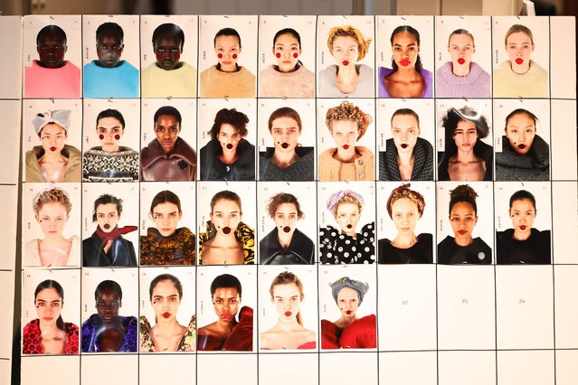 A view of the model board backstage durin the Marc Jacobs 2025 Runway Show at New York Public Library on February 03, 2025 in New York City. (Photo by Dimitrios Kambouris/Getty Images for Marc Jacobs)