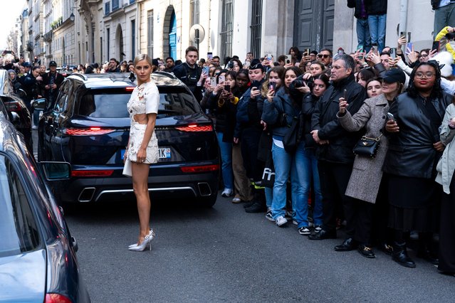 German blogger and model Caro Daur and photographers outside Valentino during the Womenswear Fall/Winter 2024/2025 as part of Paris Fashion Week on March 03, 2024 in Paris, France. (Photo by Raimonda Kulikauskiene/Getty Images)